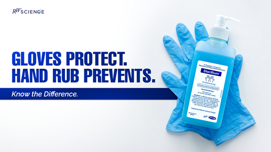 Gloves protect. Hand rub prevents. Know the difference!