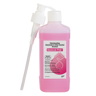 Bactorub Pink 100ml Chlorhexidine based hand rubs rwscience